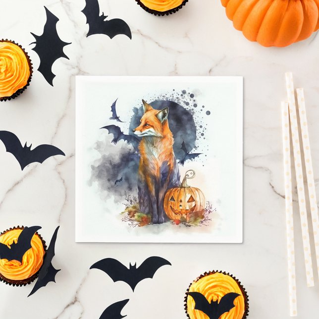 Guardanapo De Papel Watercolor Fox Halloween (Criador carregado)