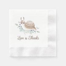 Watercolor Garden Snail Cinnamon Bun Napkin