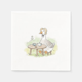 Guardanapo De Papel Watercolor Goose Tea Party