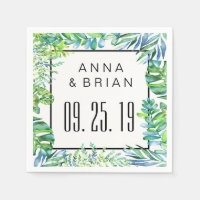 Watercolor Green deixa casamento ou festa personal