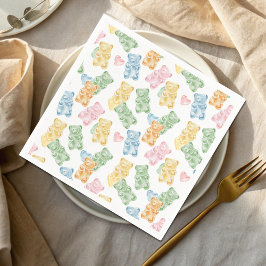 Guardanapo De Papel Watercolor Gummy Bears Baby Shower