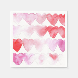 Guardanapo De Papel Watercolor Hearts Napkins