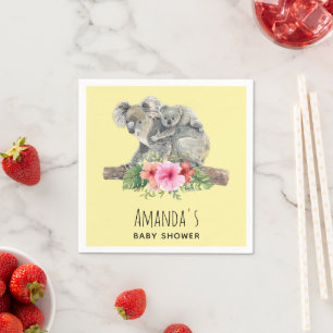 Guardanapo De Papel Watercolor Koala Bears - Mãe e Chá de fraldas