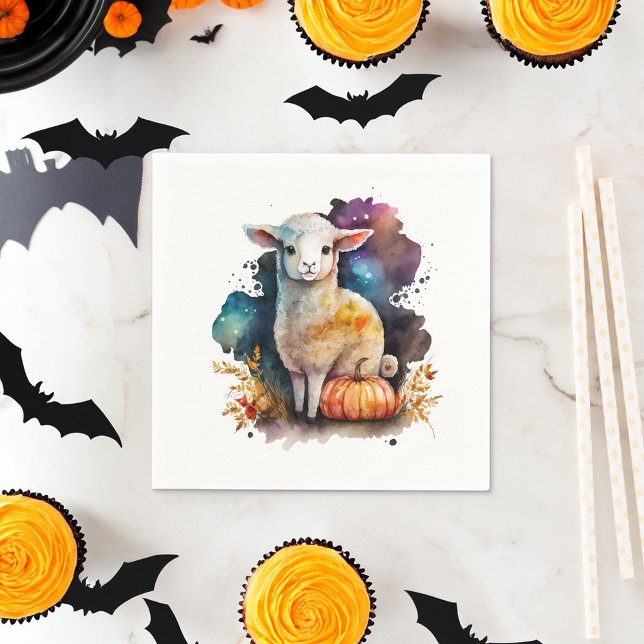 Guardanapo De Papel Watercolor Lamb Halloween (Criador carregado)