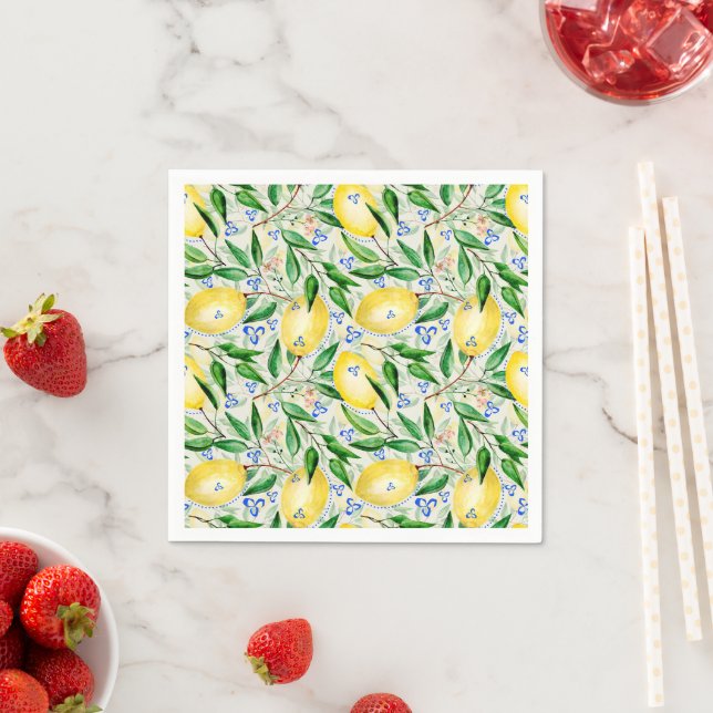 Guardanapo De Papel Watercolor lemons fruit (Insitu)