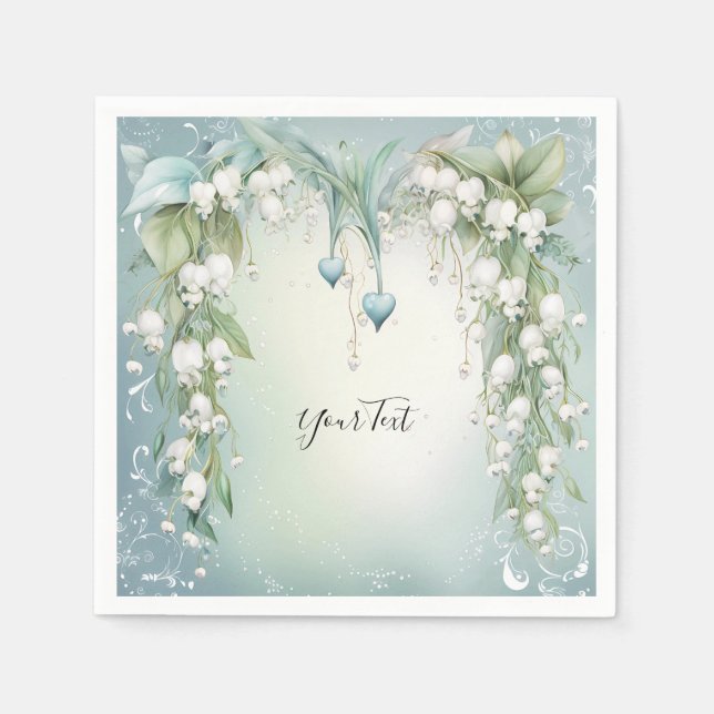 Guardanapo De Papel Watercolor Lily do Vale Napkins (Frente)