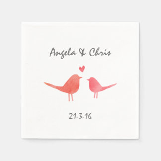 Guardanapo De Papel Watercolor Love Birds