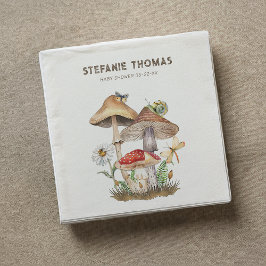 Guardanapo De Papel Watercolor Mushroom Chá de fraldas Napkins | Flore