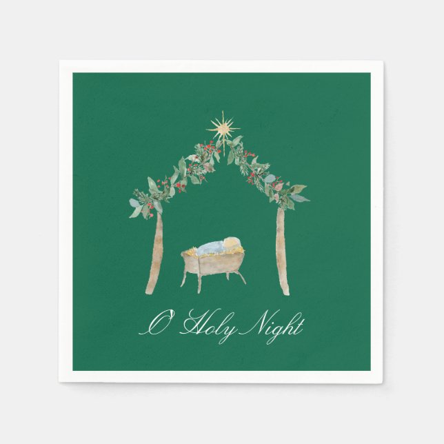 Guardanapo De Papel Watercolor Nativity  (Frente)