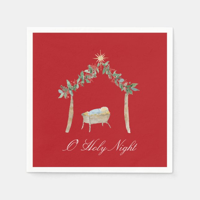 Guardanapo De Papel Watercolor Nativity  (Frente)