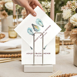 Guardanapo De Papel Watercolor Oyster Coastal Seaside Bridal Shower