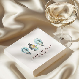 Guardanapo De Papel Watercolor Oyster Coastal Seaside Wedding