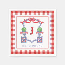 Watercolor Patriotic American Flag Topiary Crest
