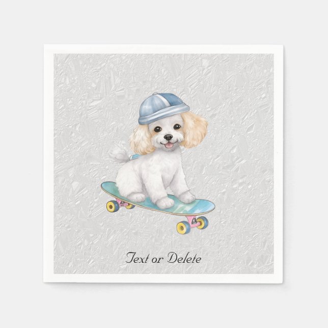 Guardanapo De Papel Watercolor Poodle Napkins (Frente)