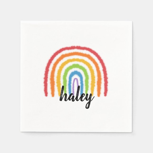 Guardanapo De Papel Watercolor Rainbow Partido Personalizado Napkins (Frente)