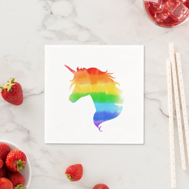 Guardanapo De Papel Watercolor Rainbow Unicorn (Insitu)