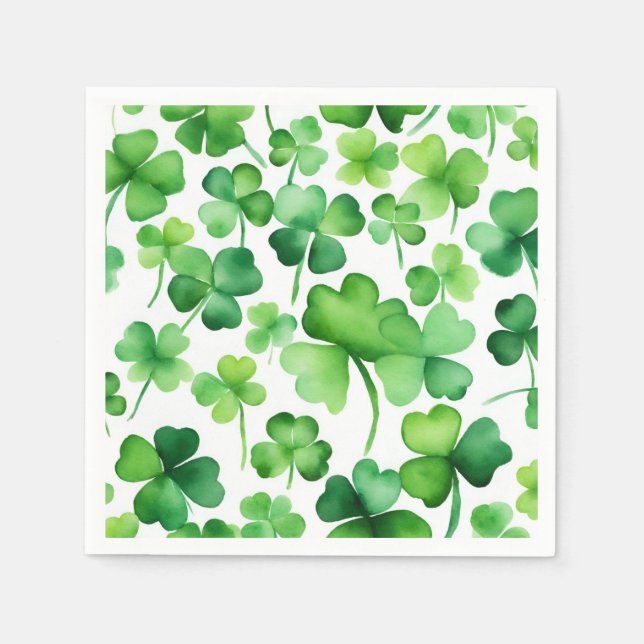 Guardanapo De Papel Watercolor Shamrock (Frente)