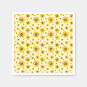 Guardanapo De Papel Watercolor Sunflower Padrão Floral