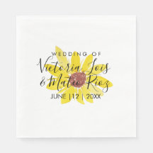 Watercolor Sunflower Wild Floral Yellow Casamento