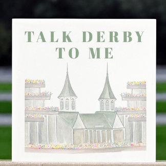Guardanapo De Papel Watercolor Talk Derby to Me Horseracing Building