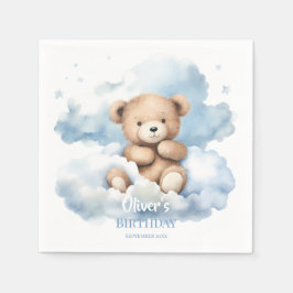 Guardanapo De Papel Watercolor Teddy Bear Clouds