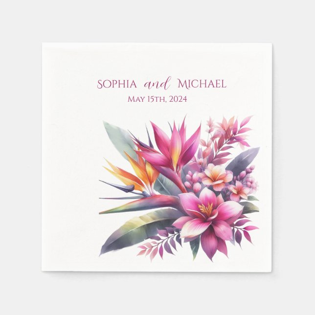 Guardanapo De Papel Watercolor Tropical Bliss-Weds- Napkins (Frente)