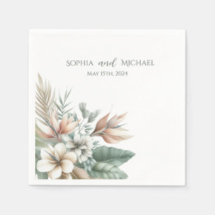 Guardanapo De Papel Watercolor Tropical Elegance-Weding- Napkins
