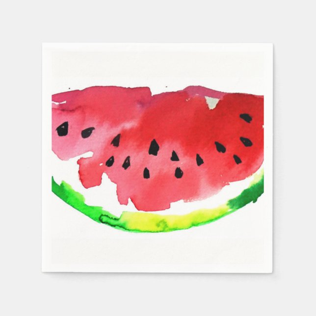 Guardanapo De Papel Watercolor Watermelon Summer (Frente)