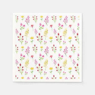 Guardanapo De Papel Watercolor Wildflower Birthday Patterno Floral