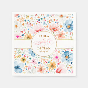 Guardanapo De Papel Watercolor Wildflower Elegant Boho Wedding