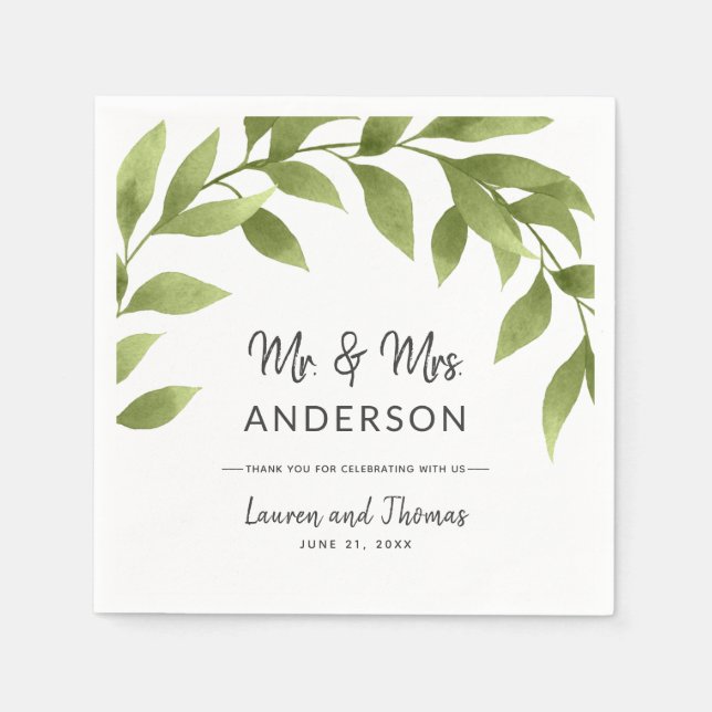 Guardanapo De Papel Watercolor Willow Wreath Wedkins | Casual (Frente)