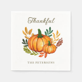 Guardanapo De Papel Watercolour Rustic Pumpkin Thanksgiving Dinner
