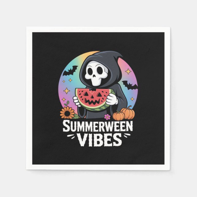 Guardanapo De Papel Watermelon Summerberry Skeleton Vibes (Frente)