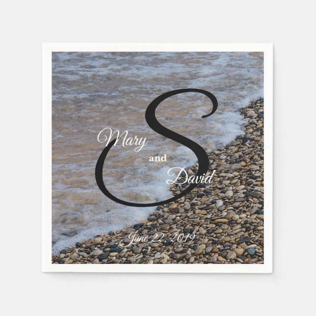 Guardanapo De Papel Wave Ashore Wedding (Frente)