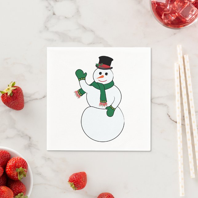 Guardanapo De Papel Waving Snowman Paper Napkins (Criador carregado)