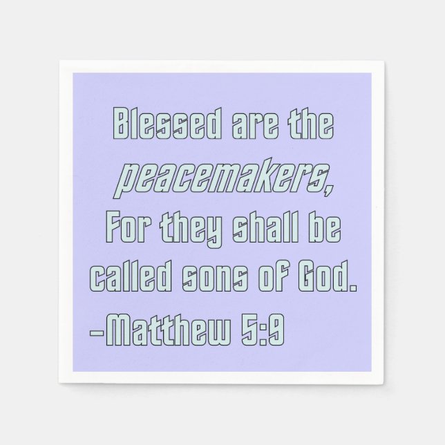 Guardanapo De Papel WDJS: Abençoados são os Pacificadores (Frente)