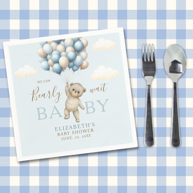 Guardanapo De Papel We Can Bearly Wait Baby, Cute Bear Baby Shower  (Criador carregado)