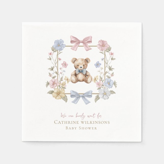 Guardanapo De Papel we can bearly wait baby shower  (Frente)