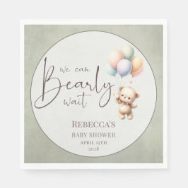 Guardanapo De Papel We can bearly wait cute bear balloon baby shower