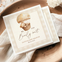 Guardanapo De Papel We Can Bearly Wait Gingham Teddy Bear Baby Shower 