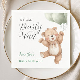 Guardanapo De Papel We Can Bearly Wait Teddy Bear Baby Shower