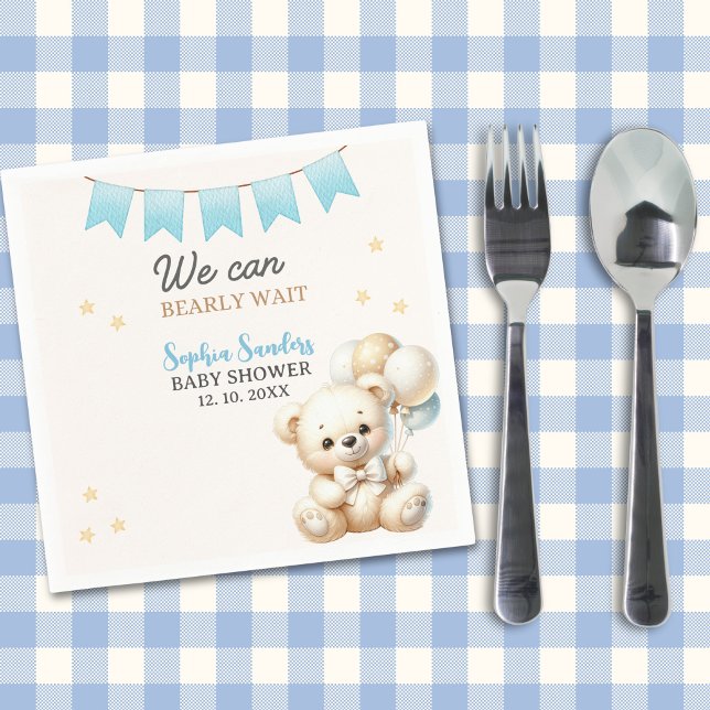 Guardanapo De Papel "We Can Bearly Wait! Teddy Bear Baby Shower (Criador carregado)
