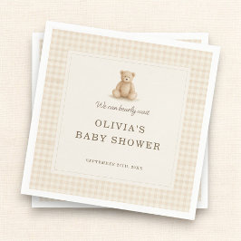 Guardanapo De Papel We Can Bearly Wait Teddy Bear Baby Shower Party