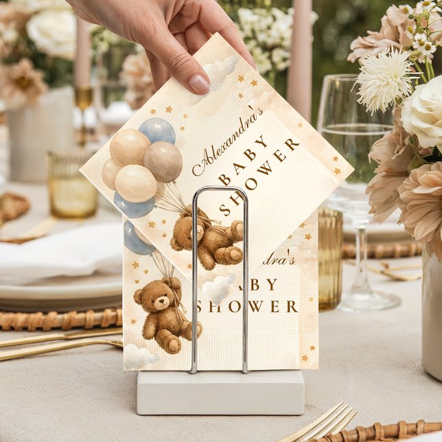 Guardanapo De Papel We Can Bearly Wait Teddy Bear Balloon Baby Shower (Criador carregado)