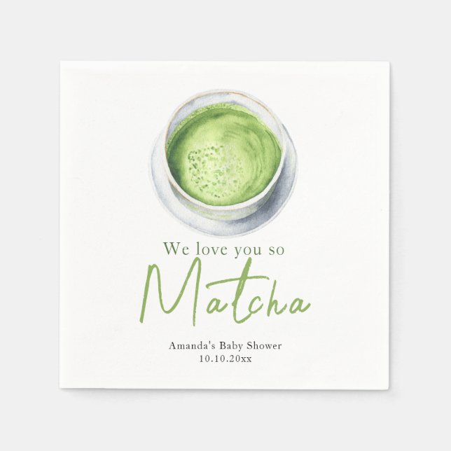 Guardanapo De Papel We love you so Matcha Baby Shower (Frente)