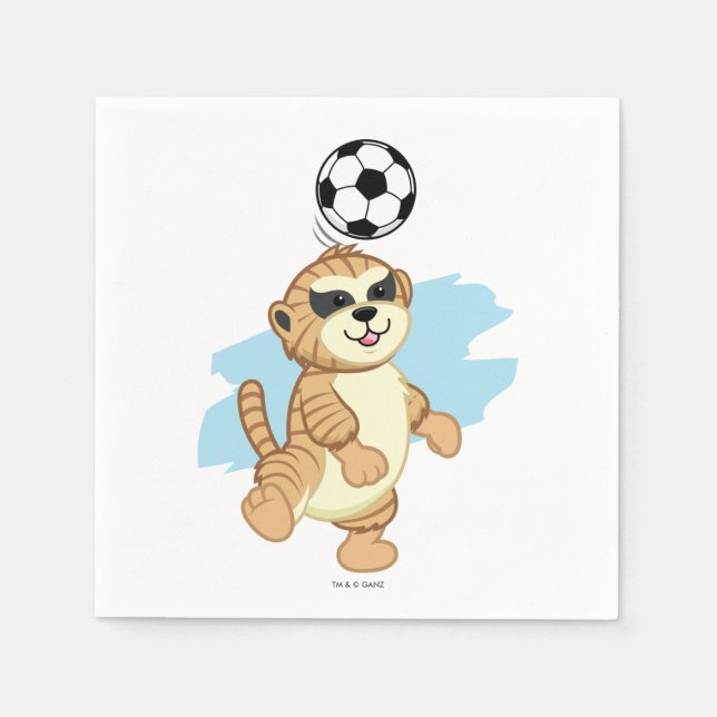 Guardanapo De Papel Webkinz | Meerkat Jogando Futebol (Frente)