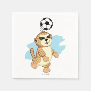 Guardanapo De Papel Webkinz Meerkat que joga o futebol