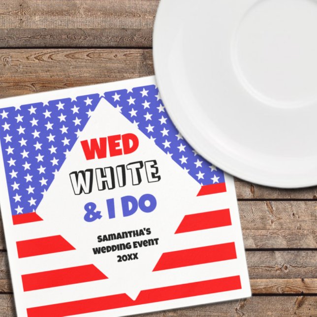 Guardanapo De Papel Wed, White e eu fazemos evento de casamento patrió (Criador carregado)