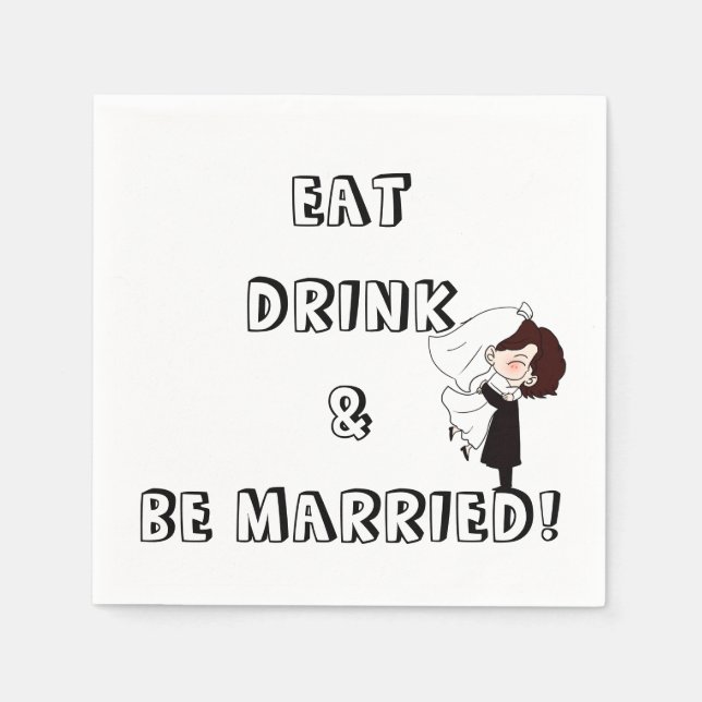 Guardanapo De Papel Wedding Bride and Groom Humor (Frente)