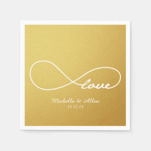 Guardanapo de papel Wedding da infinidade Dourado